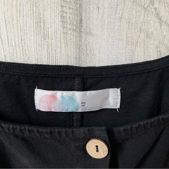 Free People Beach The Hamptons Black Button Front Midi Dress Size XS - Picture 9 of 9